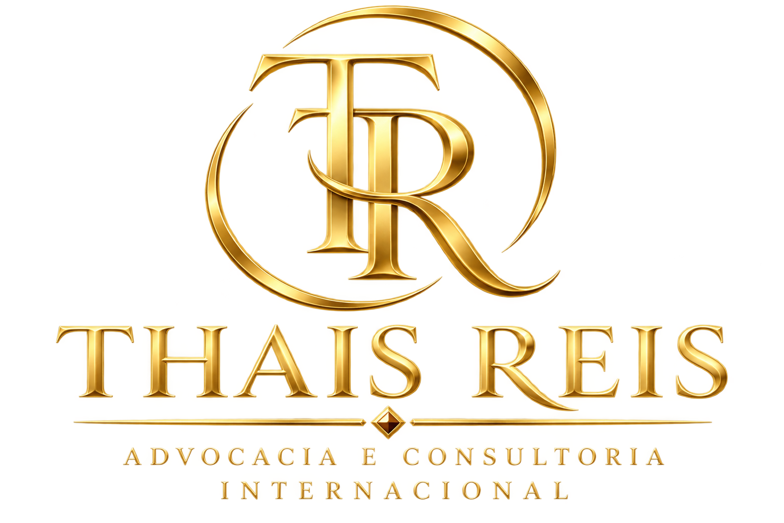 TR Thais Reis Advocacia e Consultoria Internacional — logótipo dourado
